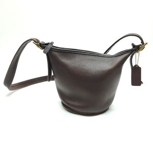 Vintage Coach‎ Maggie Bucket Bag Brown Round Feeder Shoulder